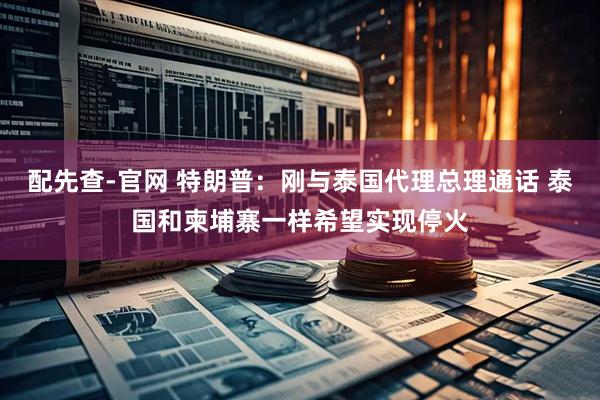 配先查-官网 特朗普：刚与泰国代理总理通话 泰国和柬埔寨一样希望实现停火